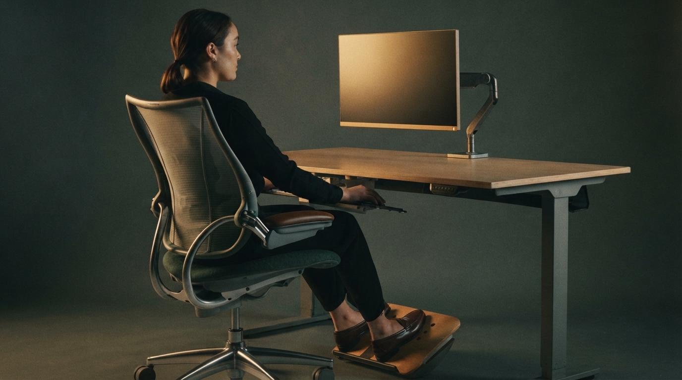 Editorial illustration for Setting Up a Pain-Free Home Office: A Step-by-Step Ergonomic Checklist